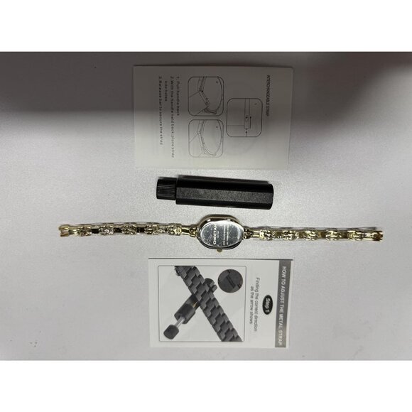 Cheetah Women's Gold White Gold Bangle Small Vintage Bracelet Waterproof Watch - Picture 13 of 13